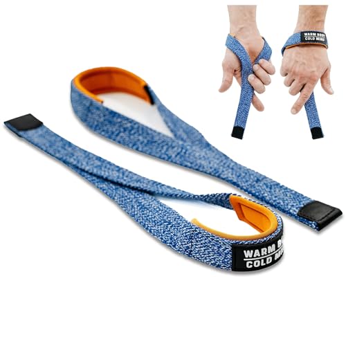 WARM BODY COLD MIND V2 Lifting Wrist Straps for Weightlifting - Hand Straps for Powerlifting, Weight Lifting, Bodybuilding Functional/Cross Training, Deadlift Gym Bar, Cotton - color: Basic Blue