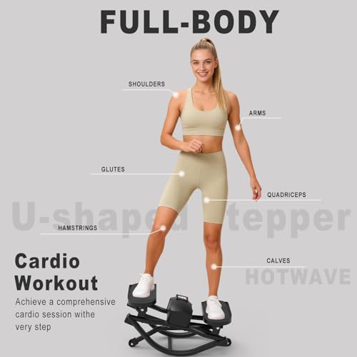 HOTWAVE Rock Stepper, The Rock Stepper Side to Side Exercise Machine – 350 lb Capacity, Oversized Pedals, Low Impact 3D Lateral Stepper for Home Workout - color: Black