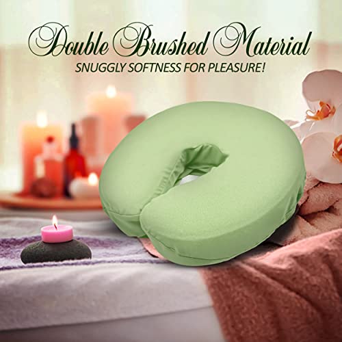 LONDON LINENS Pack of 10, Premium Extra Thick 100% Cotton Flannel Massage Tables Face Cradle Covers Cozies Fitted - Includes 10 pcs (Sage Green) - color: Sage Green, size: 10