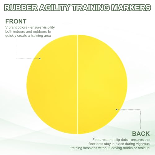 Spot Markers, Poly Spot Marker for Agility Training Floor Dots Non Slip Flat Field Cones - color: Yellow, size: 30 cm/11.8inch