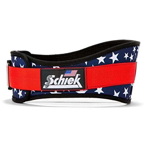 Schiek Sports 2006 Nylon 6 Inches Weight Lifting Belt - Support Belt for Power Lifting - color: Stars N Stripes, size: Small