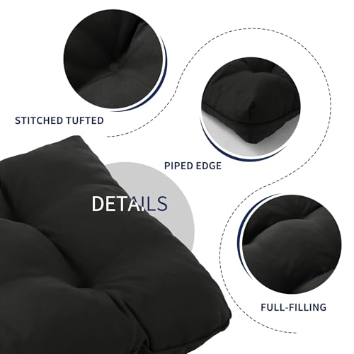 IPYNBAP Outdoor Bench Cushion, 59x18x5 Inch, Water-Resistant Bench Cushion for Outdoor/Indoor Furniture, Patio Bench Seat Cushion, Fade Resistant Outdoor Cushions for Porch Swing Couch, Black - color: Black, size: 59x18x5 Inch