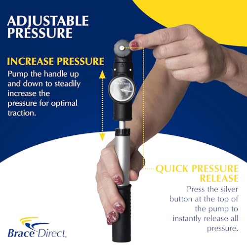 Brace Direct Cervical Traction Device - Spinal Decompression & Neck Pain Relief, Herniated Disc & Spondylosis Support with Hot Cold Therapy - E0849 (Portable - Adjustable Traction up to 40 lbs) | At-home neck traction that eases herniated disc, tech neck,