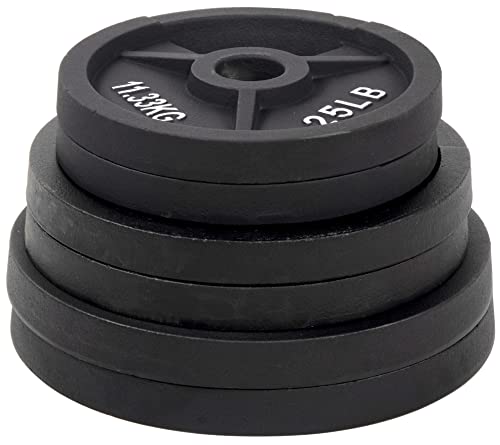 BalanceFrom Cast Iron Olympic 2-Inch Plate Weight Plate for Strength Training, Weightlifting and Crossfit, Multiple Packages - color: Style #7, style: D. 210LB Set
