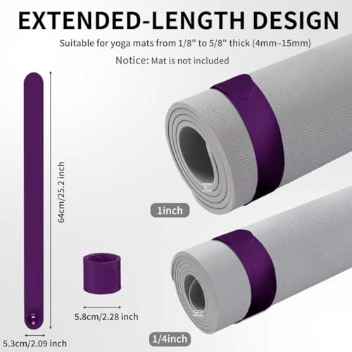 Yoga Mat Carrier Strap, Adjustable Thick Straps Sling for Carrying Large Mats, Stretching Band - color: Slap Band Purple