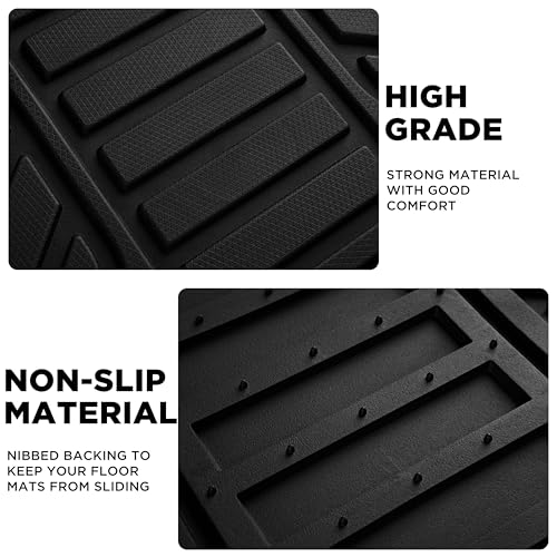 PIC AUTO Heavy Duty Rubber Floor Mats, Orange Aluminum Film Car Mats Set, Front and Rear Car Mats with Anti-Slip Backing, All Weather Protection, Trim-to-Fit for Automotive SUV, Sedan, Van - color: Orange