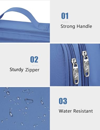 MATEIN Cable Organizer Bag, Large Travel Tech Organizer Water Resistant Electronic Accessories Case with Handle for Tablet, Cables, USB, Hard Drive, Double Layers Travel Gift for Men and Women, Blue - color: Blue, size: Large