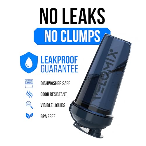 VELOMIX 4 Pack 28oz Shaker Cups for Protein Shakes, Aqua Depths | 4x Wire Whisk, Leak Proof Protein Shaker Bottle for Protein Mixes, Stackable, Dishwasher Safe, Gym Ready, Measurement Marks - color: A1) Aqua Depths
