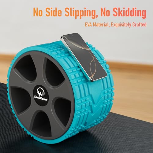Back Roller, Back Wheel Targeted Back Pain Relief, Yoga Wheel Muscle Massage, Foam Roller for Trigger Point Therapy Physical, Stretching & Exercise, 880lbs Capacity, 10 Inch (Acid Blue+Grey) - color: Acid Blue+grey