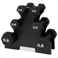 BalanceFrom Neoprene Coated Iron Dumbbell Hex Weights Set with Stand – Color-Coded or Black Options with Non-Slip Grip for Strength Training, Resistance Workouts, and Home Gym Fitness - style: 20LBS Set