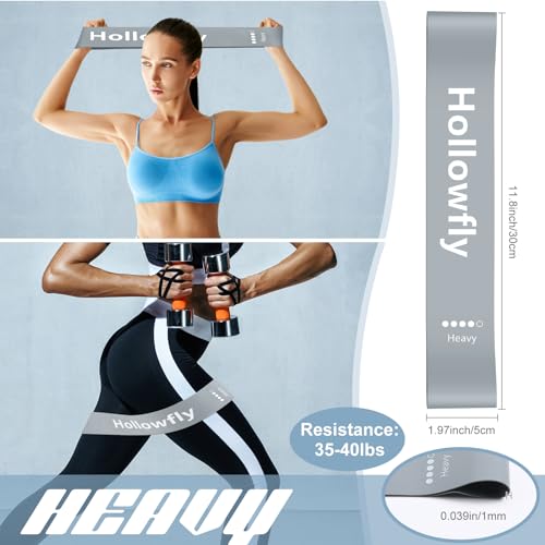 Hollowfly 12 Pcs Latex Resistance Loop Exercise Bands for Booty Workout Stretch Exercise Bands Non Slip for Legs Squat Resistance Loop Women Men Starter Butt Hip Thigh Fitness - color: Gray, style: Heavy