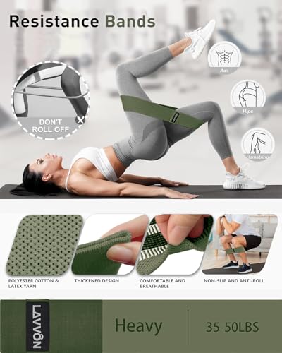 7Pcs-Barbell Pad Set for Hip Thrust - Squat Pad, Bench Press Workout Foam Weight Lifting Bar Cushion,Gym Accessories for Women with Bar Bad,with Gym Ankle Straps,Hip Resistance Bands,Lifting Strap - color: Army-Green