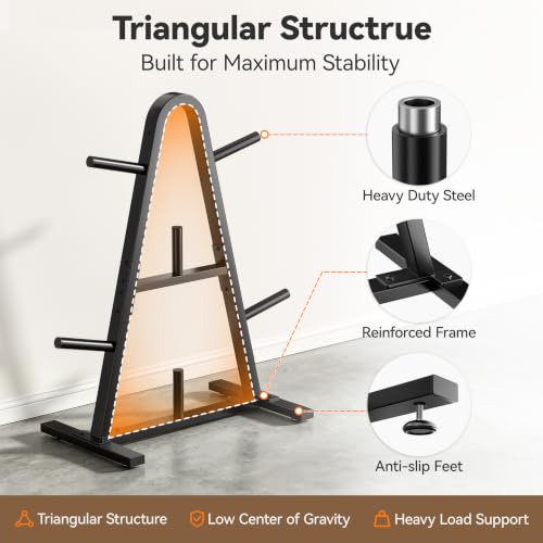 Weight Rack for Home Gym, 400 LB Weight Tree - size: for Standard Weight Plate