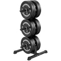 HANDBODE Weight Plate Rack with Barbell Storage, 1100 lbs Capacity | 6-Peg Vertical Holder for 1- or 2-Inch Plates, Heavy-Duty Organizer for Home Gym - style: 420 LB - Set with Rack