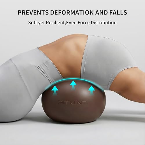 Pilates Ball 8 inch, Small Yoga Ball Extra Thick, Mini Pilates Ball with Pump, Non-Slip Surface Small Exercise Ball for Physical Therapy, Stretching, Strength & Core Training - color: Brown Coffee