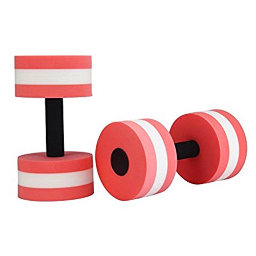 BigBoss Sports Aquatic Exercise Dumbbells Aqua Fitness Barbells Exercise Hand Bars-Set of 2 - color: pink