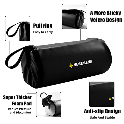 Hip Thrust Pad for Barbell 3.5" Thick Leather Olympic Barbell Pad for Bench Press Weightlifting Powerlifting - color: Black