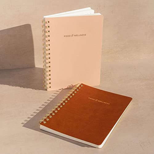 Kunitsa Co. Food and Exercise Journal for Women - Track Meals, Nutrition, and Weight Loss, 90 Days, Pink, 8.5 x 6 Inches - color: pink
