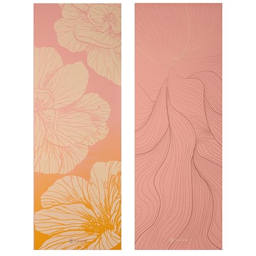 Gaiam Yoga Mat - Premium Print Reversible Extra Thick Non Slip Exercise & Fitness Mat for All Types of Yoga, Pilates & Floor Workouts - color: Dahlia Grains