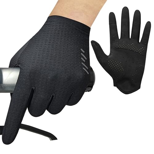 VXW Bike Gloves for Men Women Cycling - with Reflective Strips &Anti-Slip Shock-Absorbing Pad for Bicycle/Mountain Bike/Workout/MTB/Gym - color: Black, size: Small