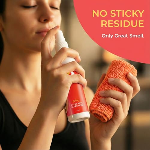 SwaytAway Fitness Mat Mist with Towel, 4oz Travel Size, 2 Pack, Citrus | Yoga Mat Spray with Towel Aromatherapy-Inspired Citrus and Eucalyptus Blend, Plant-Based, No Rinse, Refreshes & Deodorizes - size: 2 Count (Pack of 1)