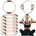 Syhood Pilates Ring 11. 81 Inch Pilates Circle Yoga Ring Magic Lightweight Flexible Workout Equipment for Fitness Physical Therapy Resistance Exercise Arms Legs - color: Beige