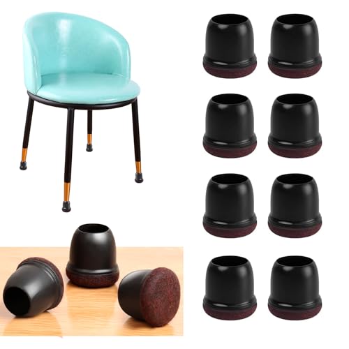 Small Chair Leg Floor Protectors, 16PCS Silicone Chair Leg Caps, Felt Chair Leg Pads for Hardwood Floors, Round Metal Barstool Leg Floor Protectors, Anti-Scratches & Noice(Black,Fit:0.75"-1.1") - size: M-16PCS-(Fit:0.75-1.1 inch)-Black