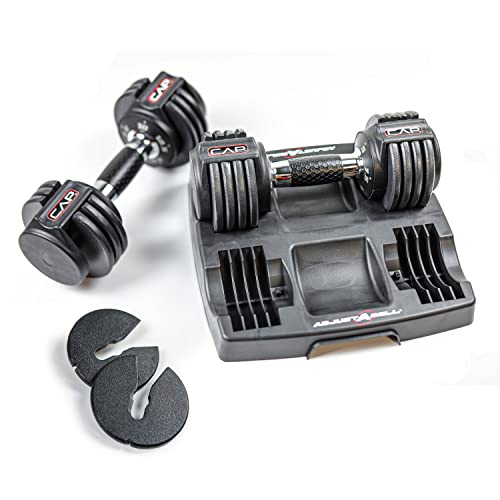 CAP ADJUSTABELL Adjustable Dumbbell Set, Premium Quick Select Adjustable Weights for Strength Training, Singles & Pairs, 12.5 LB, 25 LB & 55 LB, Round & Hex Dumbbells, Multiple Grip Handle Options - size: 12.5 lb - Honeycomb Chrome and Black Handle, style