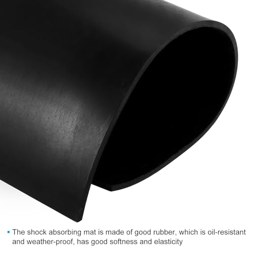 PATIKIL Shock Absorbing Mat, 1 Pcs Rubber Anti Vibration Pads 20" x 20" x 0.16" for HAVC Washing Dryer Air Conditioner Garage Floors Car, Black
