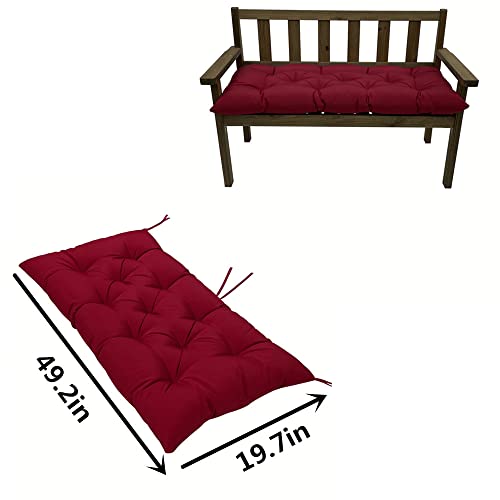 SEAHOME Indoor/Outdoor Bench Cushion,Waterproof Swing Seat Cushion,Outdoor Chair Cuhion,for Lounger Garden Furniture Patio Loveseat (47.2'' x 19.7'', Red) - color: Red, size: 47.2" x 19.7"