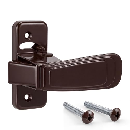 Replacement Screen Door Latch, Heavy Duty Inside Door Handle Compatible with Storm Doors Handle, Interior Latch for Screen and Storm Doors(for Non-Spring Loaded Strike,Brown) - color: Brown, style: for Non-spring Loaded Strike