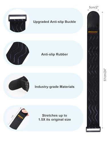 Elastic Cinch Strap, 6 Pack, 18"x2" | Anti-Slip Strips, Super-Stretch Storage Straps, Extension Cord Management, Cable Storage,Hoses,Fixed Bike - size: 2"x18"- 6Pack