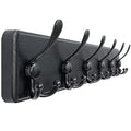 Dseap Coat Rack Wall Mounted - 24" Long 6 Tri Hooks, Heavy Duty Wooden Wall Coat Hanger Coat Hook for Clothes Hat Jacket Clothing, Black - color: Black, size: L=24"