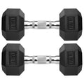 Hex Dumbbells Rubber Coated Cast Iron Hex Black Dumbbell Free Weights for Exercises - style: 17.5 Pounds / Pair