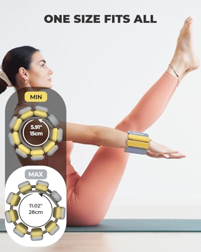 Sportneer Wrist & Ankle Weights for Women Men 4 lbs (2 lb Each) Adjustable Silicone Weighted Bracelet Set for Gym Yoga Pilates Cardio Strength Training Wearable Arm Hand Workout Weights - color: Sunrise Matcha, size: 2 LB x 2