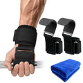 Weight Lifting Hooks (Pair) 600 lbs Capacity, Heavy Duty Wrist Straps with Padded Grip Support for Deadlifts, Pull Ups, Rows & Shrugs, Gym Hooks for Men & Women with Gym Towel