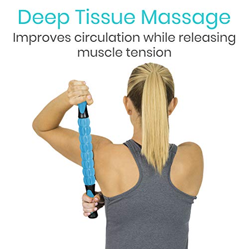 Vive Massage Stick Roller for Muscle, Back, Legs - Deep Tissue Body Fascia Massager for Hamstring, Calf, Neck Pain, Trigger Point, Exercise -Rolling Relief Tool for Physical Therapy, Recovery