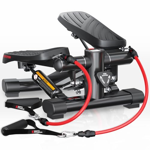 Keppi Fitness Stair Stepper, Steppers for Exercise at Home, Stepper with 2 Pairs of Resistance Bands for Efficient Cardio - Fitstep Series - style: FITSTEP500
