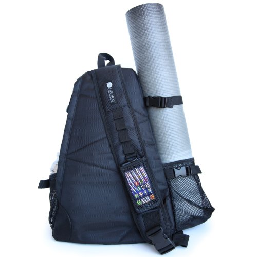 AURORAE Yoga Mat/Gym/Pickleball Cross-body Sling Back Pack. Mat sold separately - color: Ebony