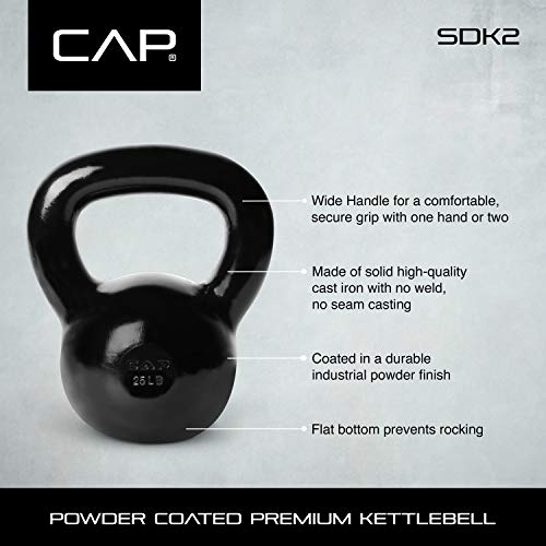 CAP Barbell Black Enamel Coated - Singles and Sets, Multiple Weight Choices - size: 45.0 Pounds