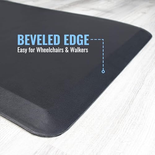 Fall Protection Mat for Elderly - Cushion Safety Mat Reduces Impact - Anti-Slip Fall Mats for Elderly - Bedside Floor Mats-24''x70''x3/4'' - color: Black