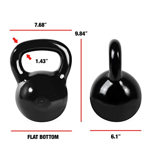 CAP Barbell Black Enamel Coated - Singles and Sets, Multiple Weight Choices - size: 40 pounds
