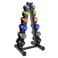 HolaHatha 1, 2 and 3 lb Neoprene Dumbbell Strength Training Weight Set with Rack - color: Multicolor, size: 106 LB