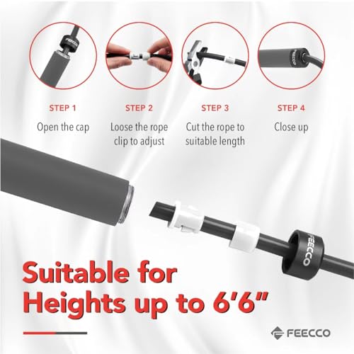 FEECCO Weighted Jump Rope for Men, PVC Rope with Metal Handles and Ball Bearings - color: 2.3LB