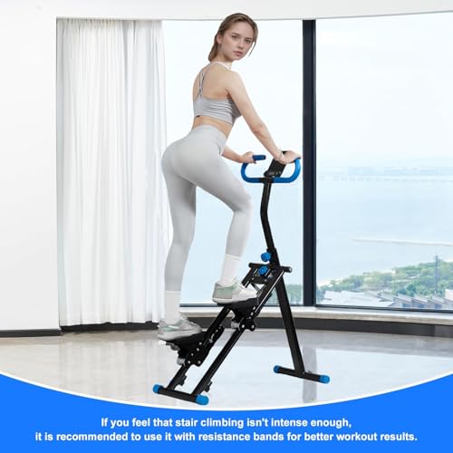 Stair Stepper for Home,Vertical Climber Workout Machine,Stair Stepper with Handlebar for Full-Body Exercise Stair Stepper with Stable Frame Adjustable Handlebar - color: Blue