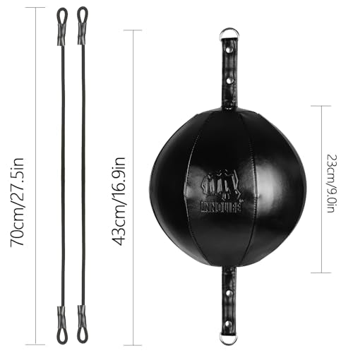 InnoLife Double End Punching Ball Striking Punching Bag Kit, Speed Striking Reflex Kit with Bungee Cords Perfect for Reaction, Agility, and Hand Eye Coordination Training - color: Black