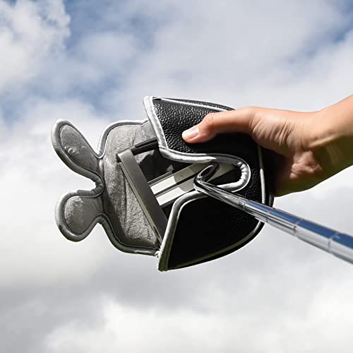 BigTeeth Golf Mallet Putter Head Cover Golf Club Protector Fit for Odessey Backstryke Centre Shaft Putter - color: Black