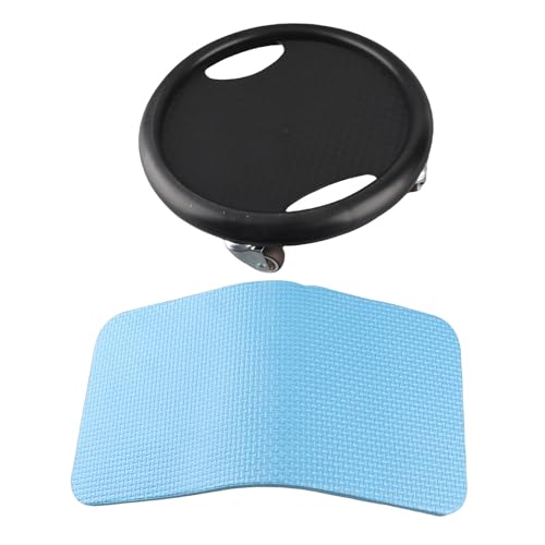Keenso Core Slider Ab Workout Sliding Disc with PU Plastic Metal Build 4 Universal Rollers for Core Training Home Gym Exercise for Men and Women - color: Black