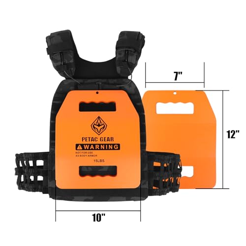 PETAC GEAR Tactical Weights Plates For Weighted Vest For Men Workout,5/10/15/20 LBS Weight Strength Training Vests Equipment Workout Gear - color: 15LB*2, size: Curved