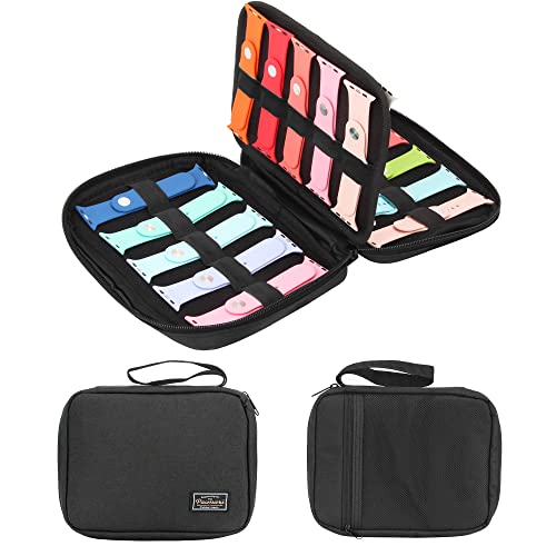 PACMAXI 20 Watch Bands Storage Carrying Case Compatible with Watches,Expandable Watch Band Holder Stores 20 Watch Bands Fit for Most Sizes of Watch Straps,Organizer for Watch Bands, Bag Only - color: black new